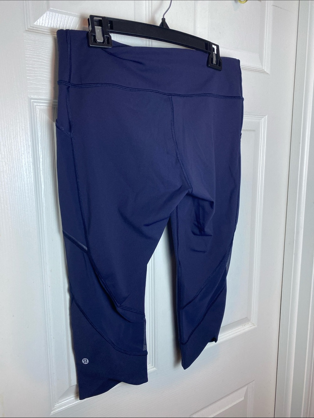Lululemon Pace Rival Crop Navy Leggings with Side Panels Size 12